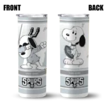 customized san antonio spurs snoopy dog silver white skinny tumbler best selling 1.webp