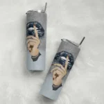 customized san antonio spurs sparkle lips silver skinny tumbler best selling 1.webp