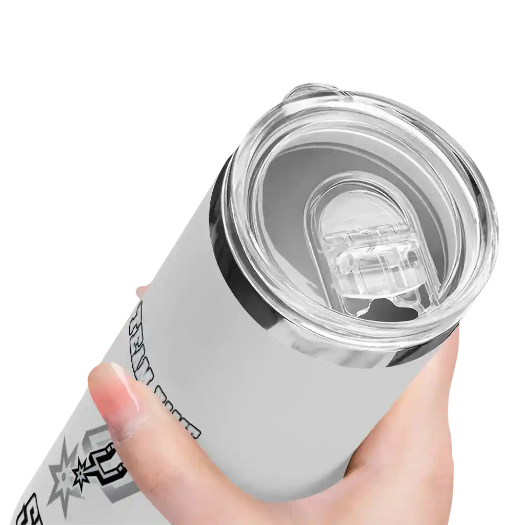 customized san antonio spurs starburst tiles silver skinny tumbler high quality.webp customized san antonio spurs starburst tiles silver skinny tumbler high quality.webp