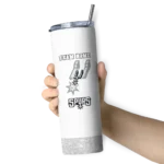 customized san antonio spurs starburst tiles silver skinny tumbler best selling 1.webp