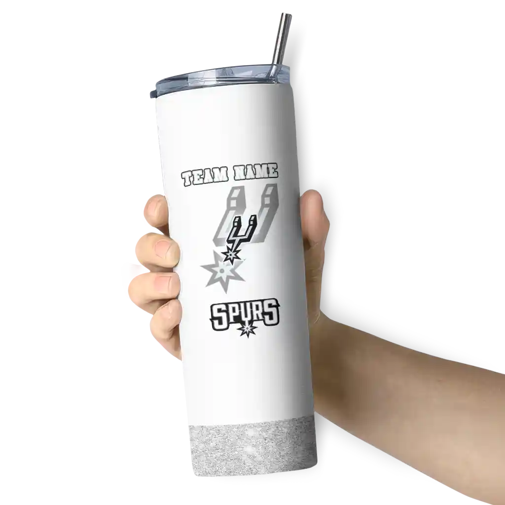 customized san antonio spurs starburst tiles silver skinny tumbler premium grade.webp customized san antonio spurs starburst tiles silver skinny tumbler premium grade.webp