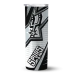 customized san antonio spurs web stripes silver white skinny tumbler best selling 1.webp