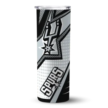 customized san antonio spurs web stripes silver white skinny tumbler best selling 1.webp