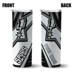 customized san antonio spurs web stripes silver white skinny tumbler best selling 1.webp