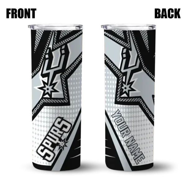 customized san antonio spurs web stripes silver white skinny tumbler fashion forward.webp