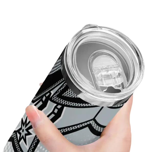 customized san antonio spurs web stripes silver white skinny tumbler high quality.webp