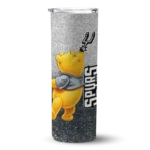 customized san antonio spurs winnie the pooh silver gray skinny tumbler best selling 1.webp