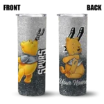 customized san antonio spurs winnie the pooh silver gray skinny tumbler best selling 1.webp
