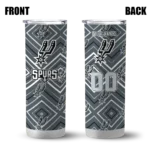 customized san antonio spurs zipper leopard silver skinny tumbler best selling 1.webp