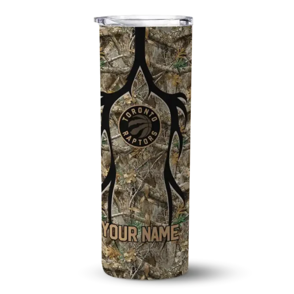 customized toronto raptors antler flow camo skinny tumbler best selling 1.webp