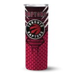 customized toronto raptors chevron stripes red skinny tumbler best selling 1.webp