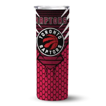 customized toronto raptors chevron stripes red skinny tumbler best selling 1.webp