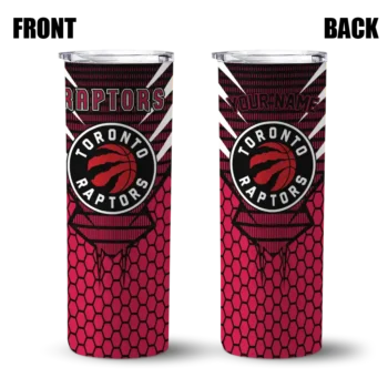 customized toronto raptors chevron stripes red skinny tumbler fashion forward.webp