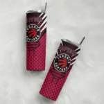 customized toronto raptors chevron stripes red skinny tumbler best selling 1.webp