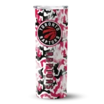 customized toronto raptors claw marks red white skinny tumbler best selling 1.webp