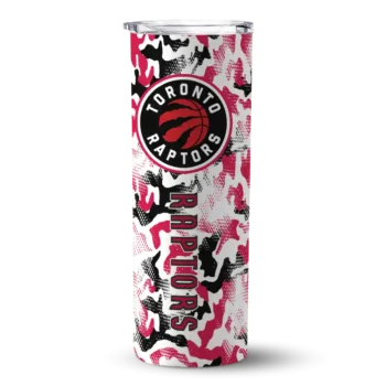 customized toronto raptors claw marks red white skinny tumbler best selling 1.webp
