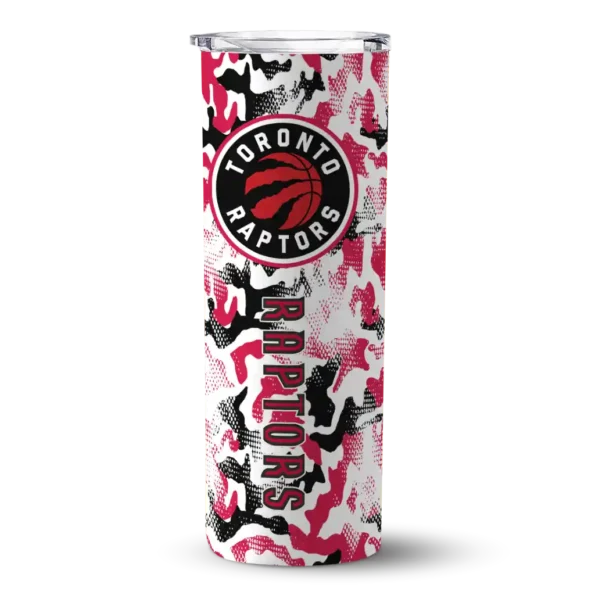 customized toronto raptors claw marks red white skinny tumbler best selling 1.webp