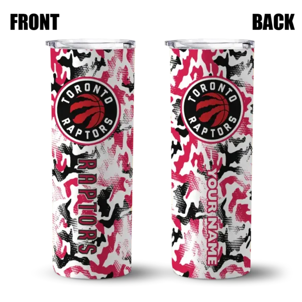 customized toronto raptors claw marks red white skinny tumbler fashion forward.webp