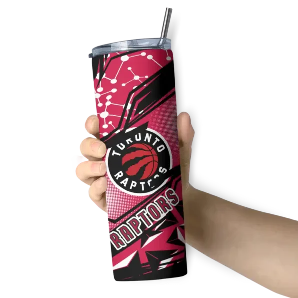 customized toronto raptors helmet clash red skinny tumbler premium grade.webp