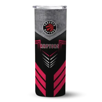 customized toronto raptors hexagon honeycomb red black skinny tumbler best selling 1.webp