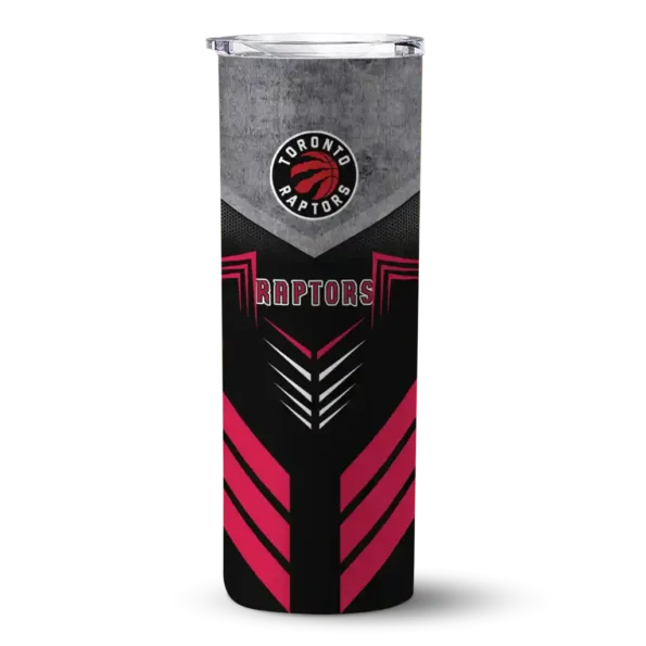 customized toronto raptors hexagon honeycomb red black skinny tumbler best selling 1.webp