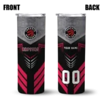 customized toronto raptors hexagon honeycomb red black skinny tumbler best selling 1.webp