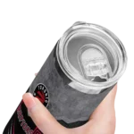 customized toronto raptors hexagon honeycomb red black skinny tumbler best selling 1.webp