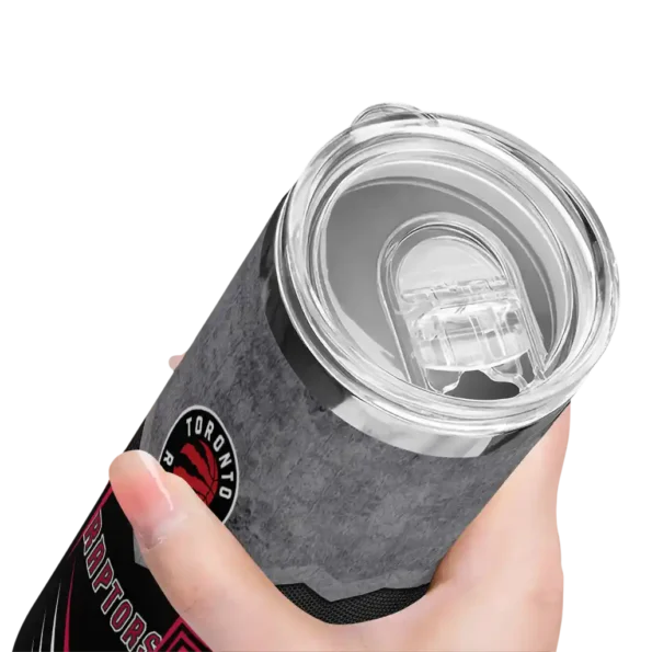 customized toronto raptors hexagon honeycomb red black skinny tumbler high quality.webp