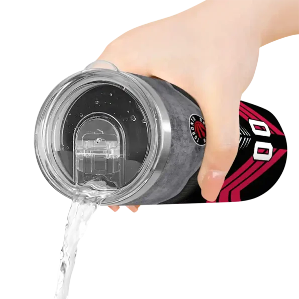 customized toronto raptors hexagon honeycomb red black skinny tumbler latest model.webp