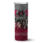 customized toronto raptors kiss band black skinny tumbler best selling 1.webp