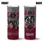 customized toronto raptors kiss band black skinny tumbler best selling 1.webp