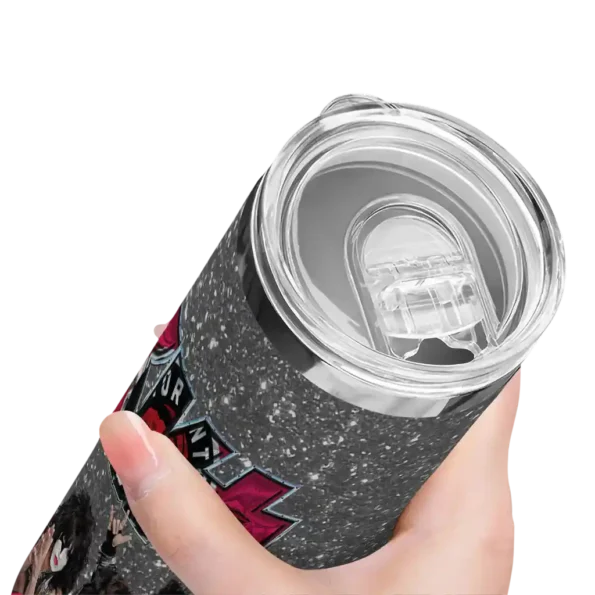 customized toronto raptors kiss band black skinny tumbler high quality.webp