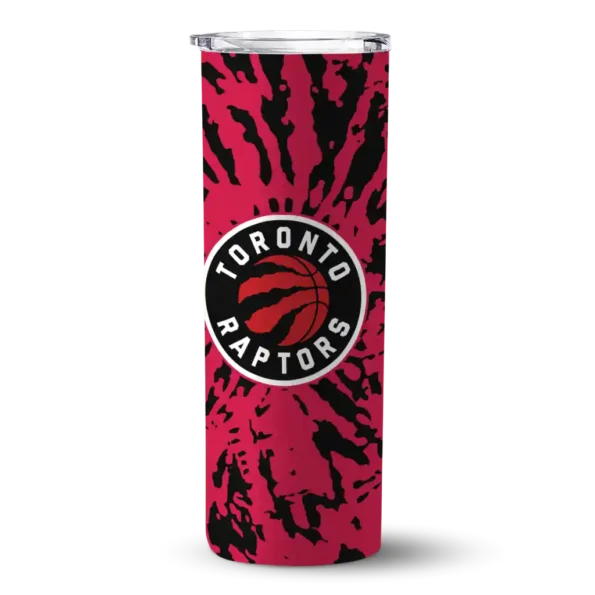 customized toronto raptors metallic grid red skinny tumbler best selling 1.webp