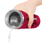 customized toronto raptors metallic grid red skinny tumbler best selling 1.webp