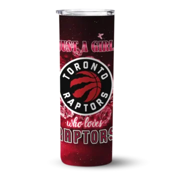 customized toronto raptors rose romance red black skinny tumbler best selling 1.webp