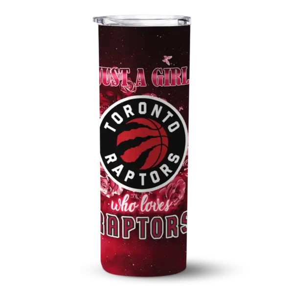 customized toronto raptors rose romance red black skinny tumbler best selling 1.webp