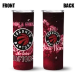 customized toronto raptors rose romance red black skinny tumbler best selling 1.webp