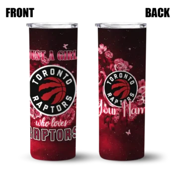 customized toronto raptors rose romance red black skinny tumbler fashion forward.webp