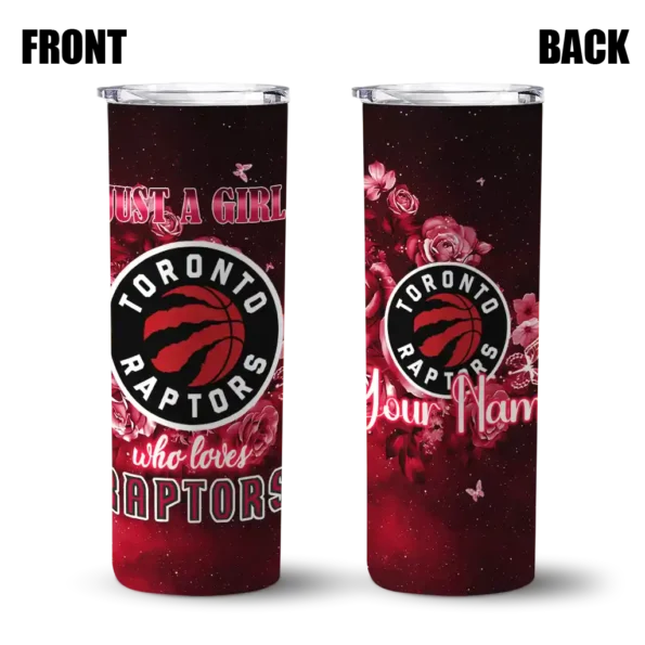 customized toronto raptors rose romance red black skinny tumbler fashion forward.webp