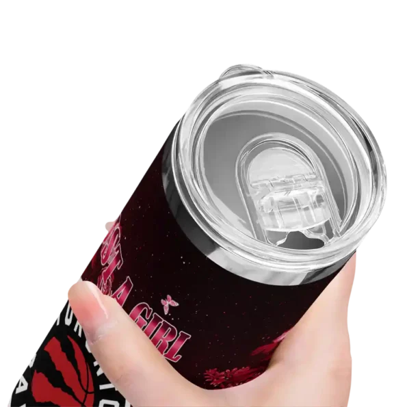 customized toronto raptors rose romance red black skinny tumbler high quality.webp
