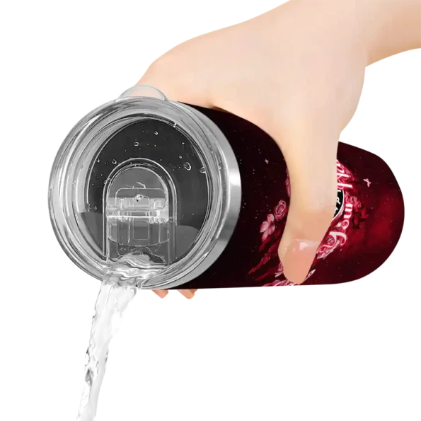 customized toronto raptors rose romance red black skinny tumbler latest model.webp