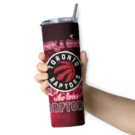 customized toronto raptors rose romance red black skinny tumbler best selling 1.webp