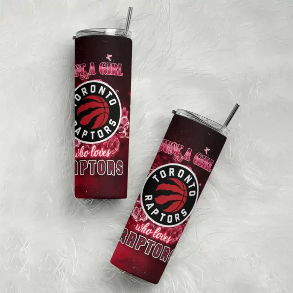 customized toronto raptors rose romance red black skinny tumbler top rated.webp