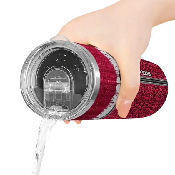 customized toronto raptors sparkle drip red skinny tumbler latest model.webp
