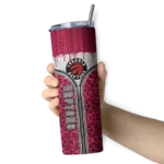 customized toronto raptors sparkle drip red skinny tumbler best selling 1.webp
