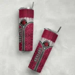 customized toronto raptors sparkle drip red skinny tumbler best selling 1.webp