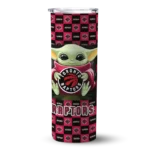 customized toronto raptors yoda cozy red black skinny tumbler best selling 1.webp