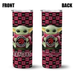 customized toronto raptors yoda cozy red black skinny tumbler best selling 1.webp