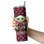 customized toronto raptors yoda cozy red black skinny tumbler best selling 1.webp