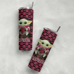 customized toronto raptors yoda cozy red black skinny tumbler best selling 1.webp